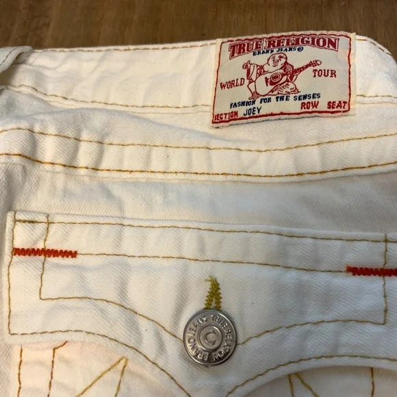 Vintage True Religion White "Joey" Low Rise Flare Stretch Jeans EUC - Picture 7 of 13